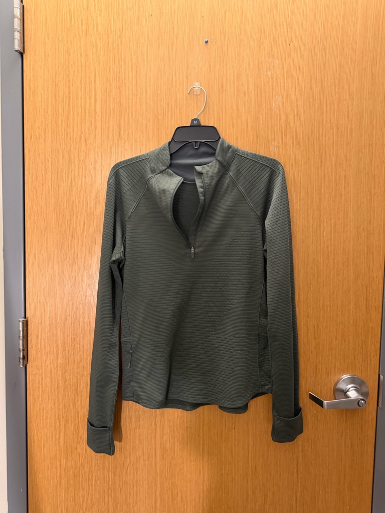 Lululemon Athletica Olive Green Ribbed Quarter-Zip Pullover
